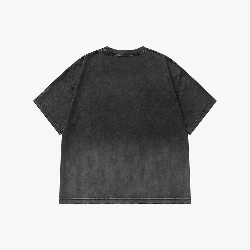 Wash Fade Print SS Coal Black【M25-T10CB】