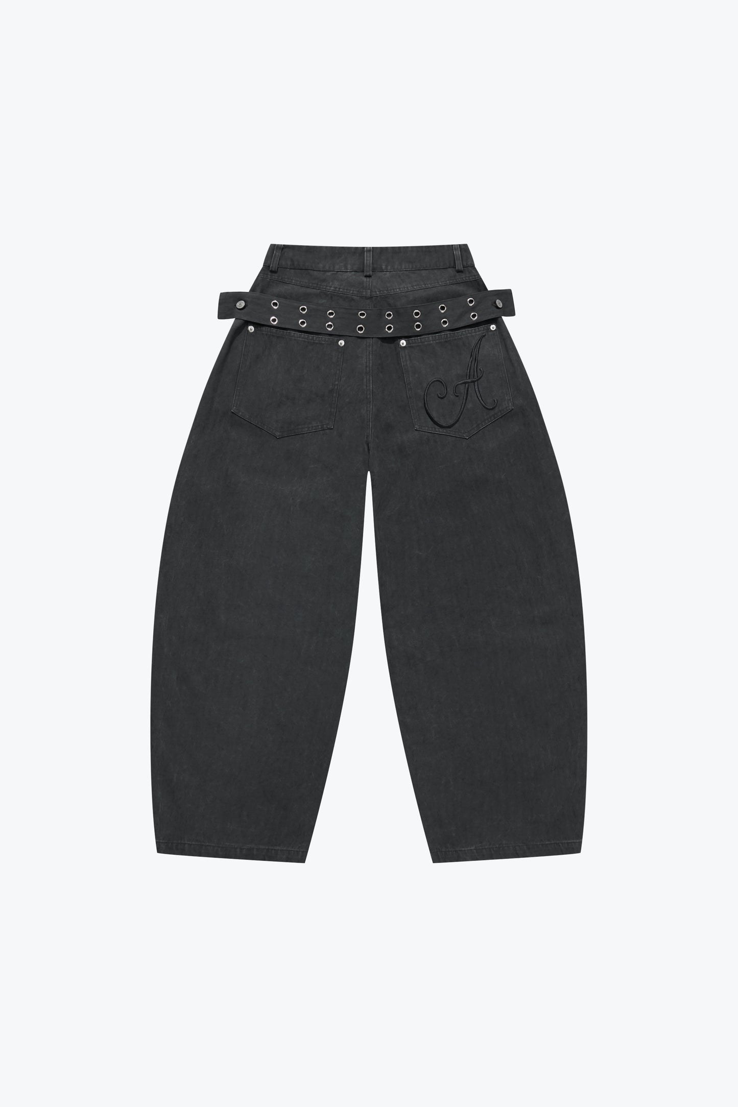 
                  
                    Embroidered Barrel Leg Pants Charcoal【L26-10CH】
                  
                