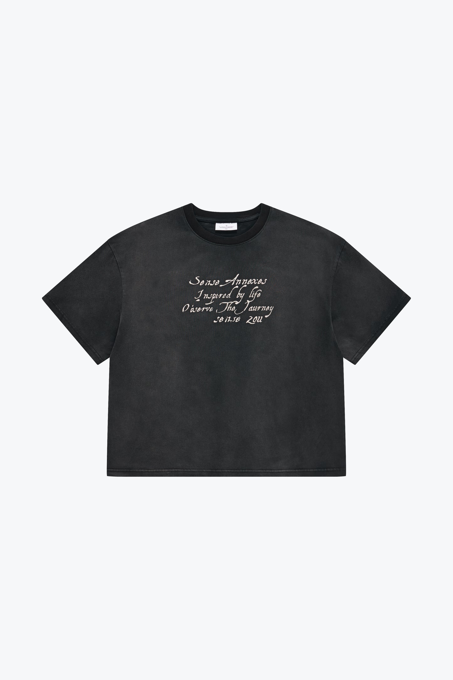 
                  
                    Script Print Tee Washed Charcoal【L26-T06WC】
                  
                