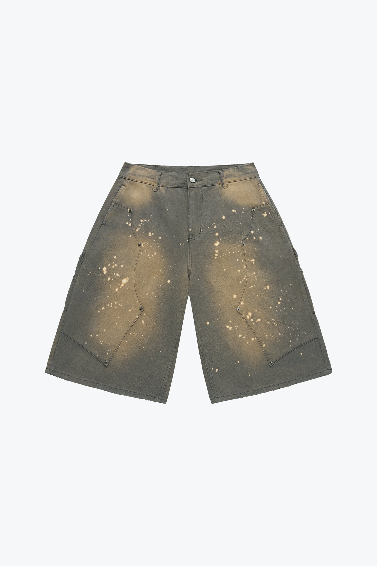 
                  
                    Washed Drip Double Knee Shorts Dust Grey【M26-05DG】
                  
                