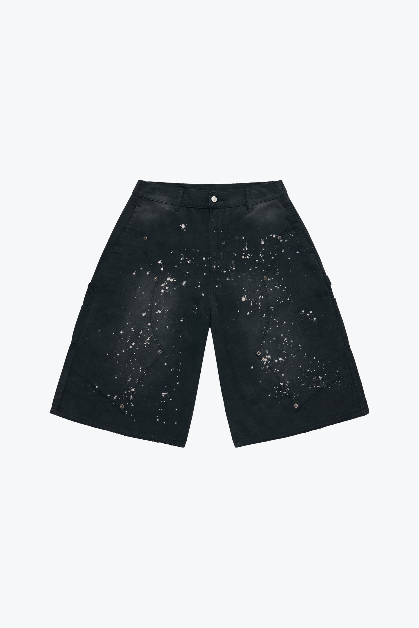 
                  
                    Washed Drip Double Knee Shorts Coal Black【M26-05BK】
                  
                