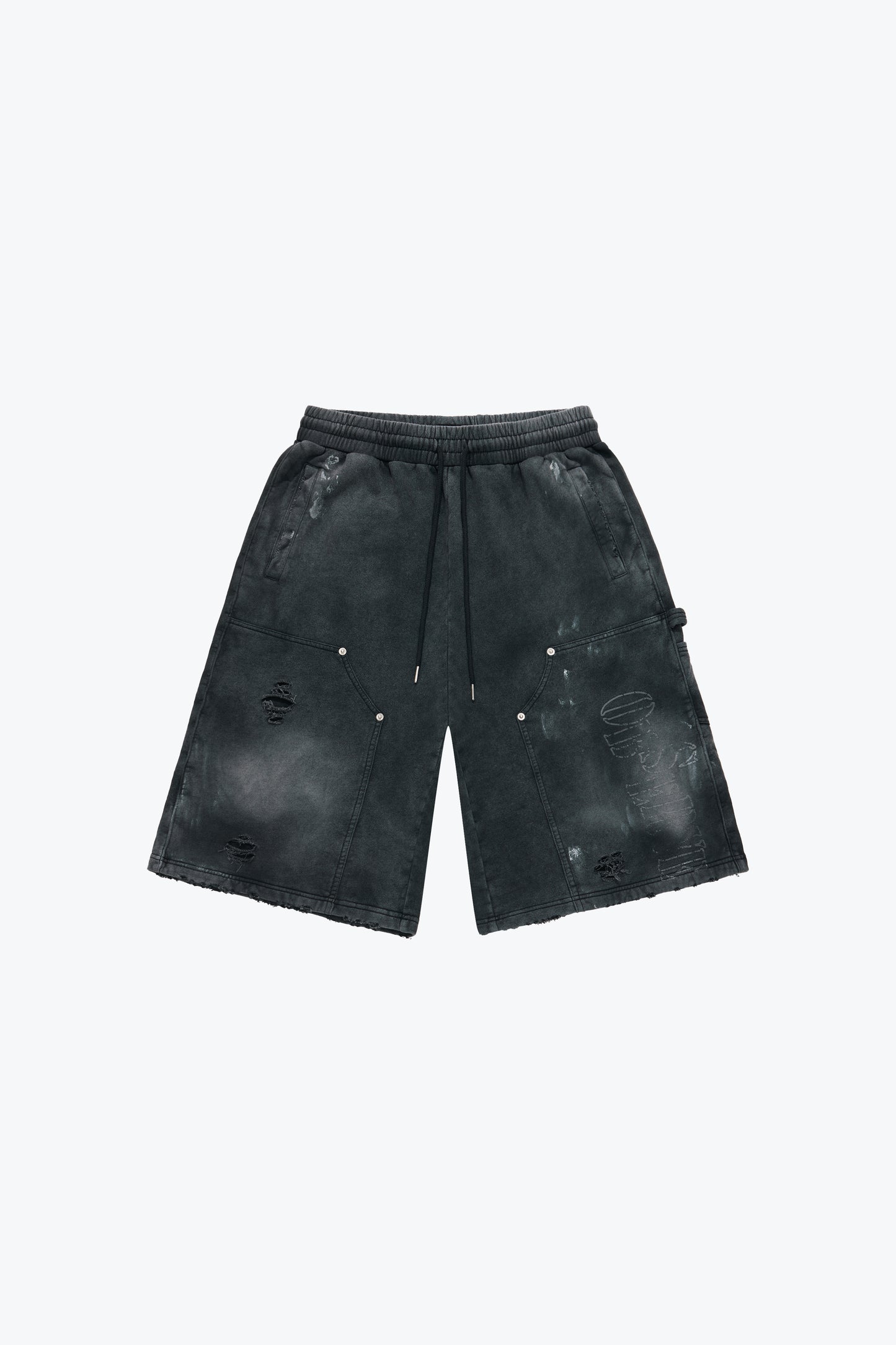 
                  
                    Drip Distressed Cotton Shorts Black【M26-06BK】
                  
                