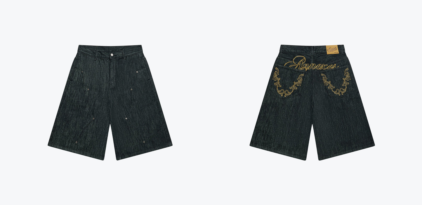 
                  
                    Embroidered NonFade Jorts Indigo【L26-06IN】
                  
                