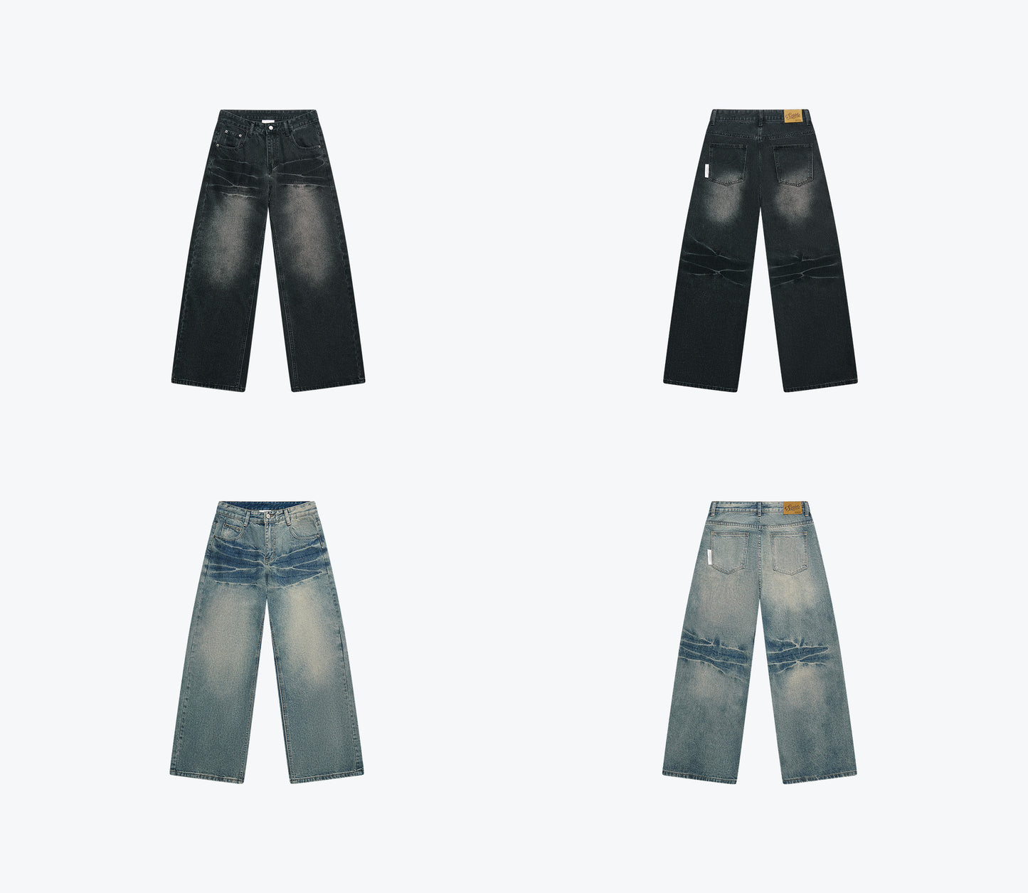 
                  
                    Curved Drip Washed Jeans Blue【M26-16BL】
                  
                