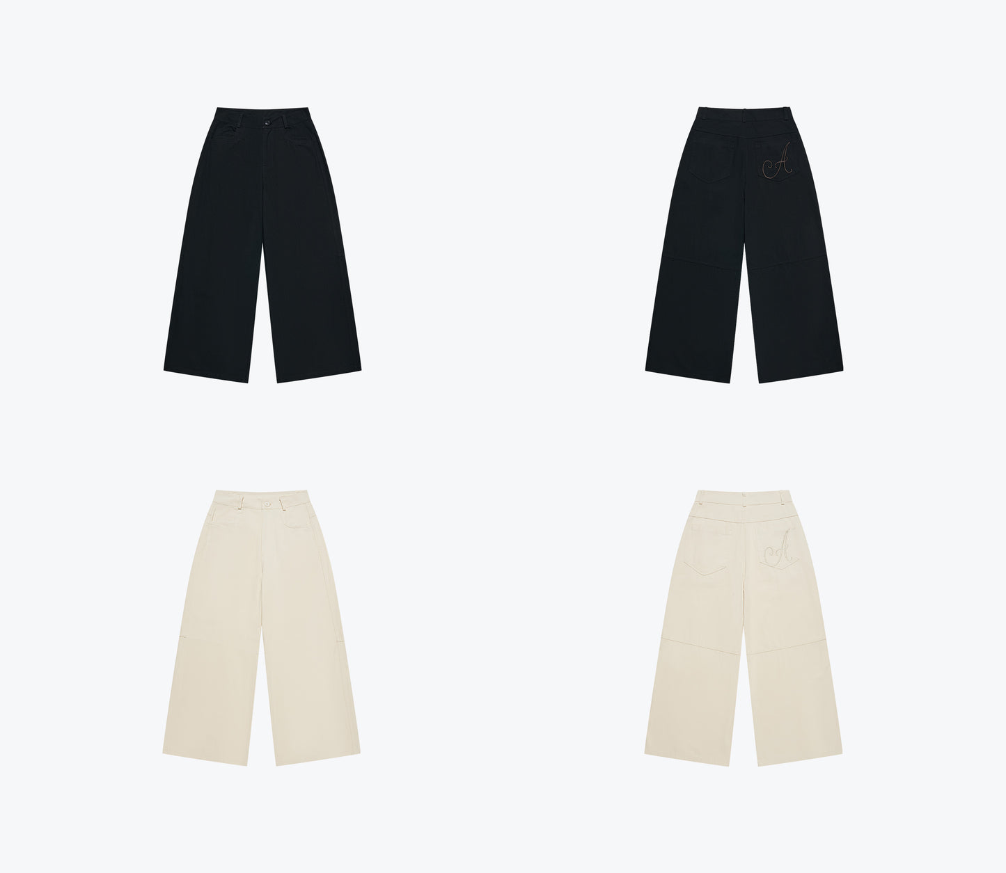 
                  
                    Flowy Straight-Leg Trousers Black【L26-15BK】
                  
                