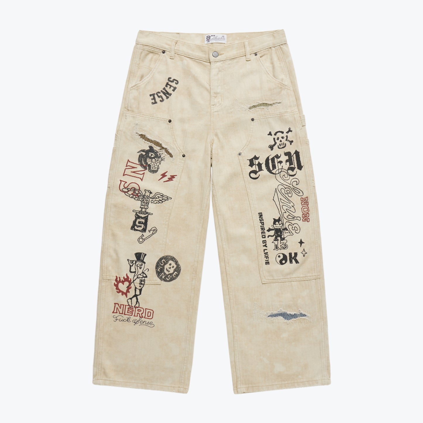 
                  
                    Graffiti Mud-Painter Pants Ivory【Nonsense-04IY】
                  
                