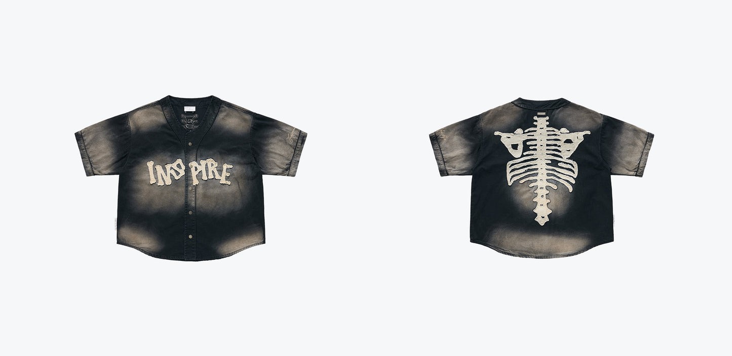 
                  
                    Bone Applique Baseball Jersey Charcoal【M26-19CH】
                  
                
