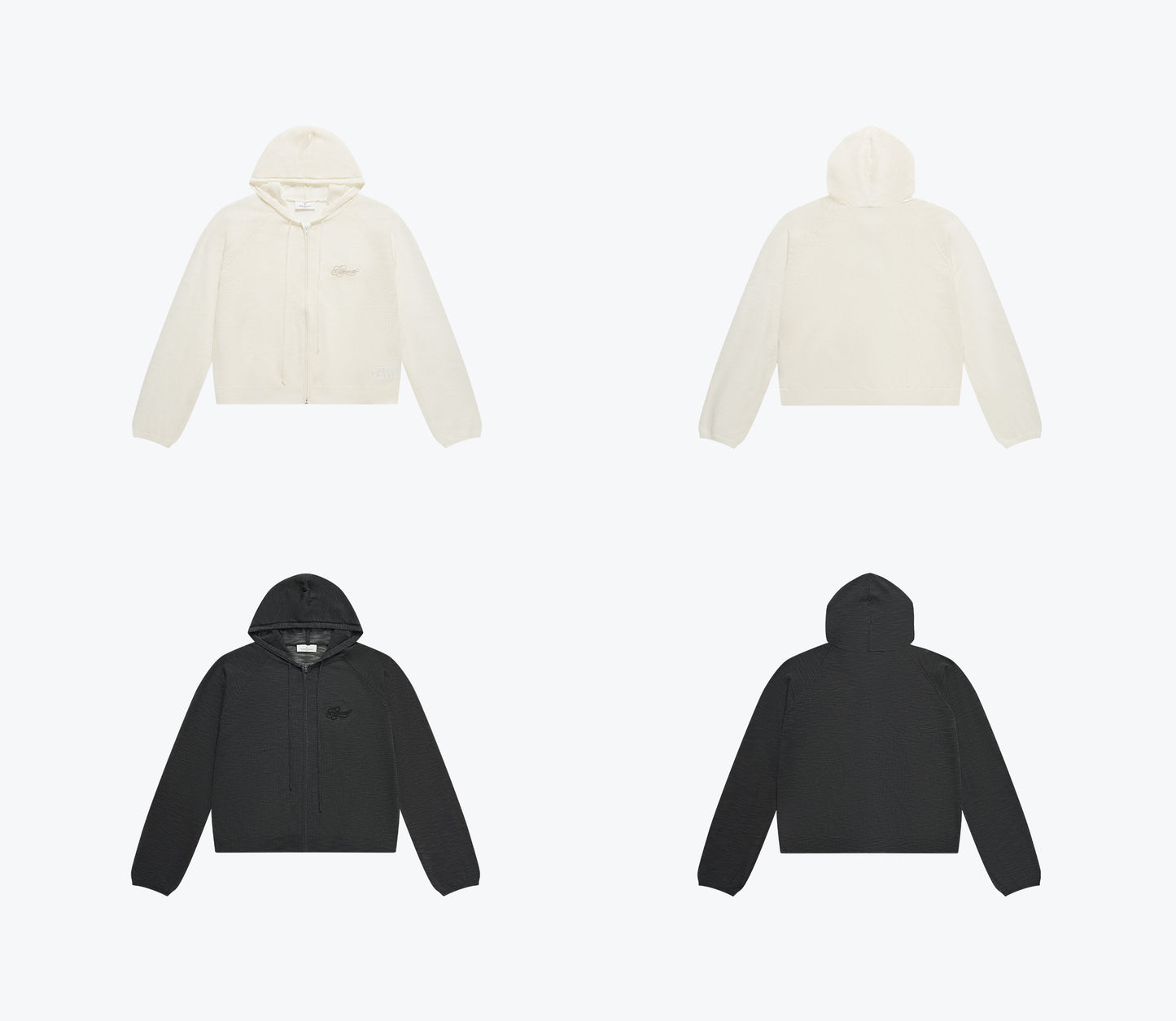 
                  
                    Sheer Knit Zip-Up Hoodie Black【L26-31BK】
                  
                