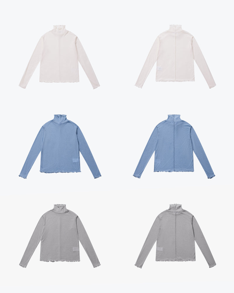 
                  
                    High Neck Light Cotton Top Milk Blue【L23-40MB】
                  
                