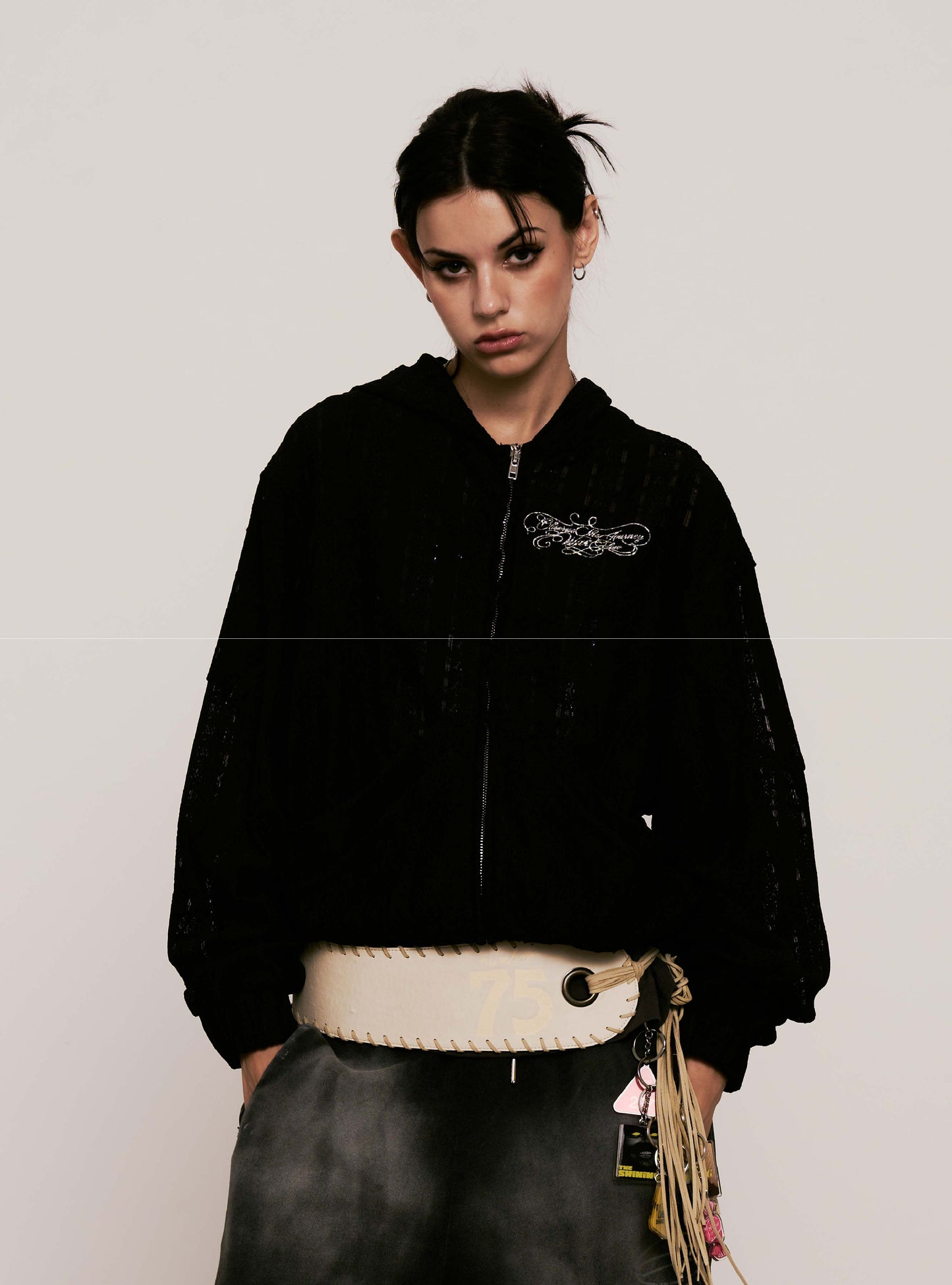 
                  
                    Branscombe Tape Zip-up Hoodie Black【L25-42BK】
                  
                