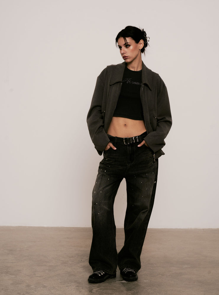 
                  
                    Beaver Zip Short Jacket Grey【M25-54GY】
                  
                