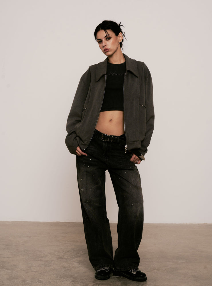 
                  
                    Beaver Zip Short Jacket Grey【M25-54GY】
                  
                