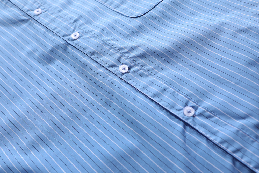 
                  
                    Stripe Pocket LS Shirts Blue 【M22-36BL】
                  
                