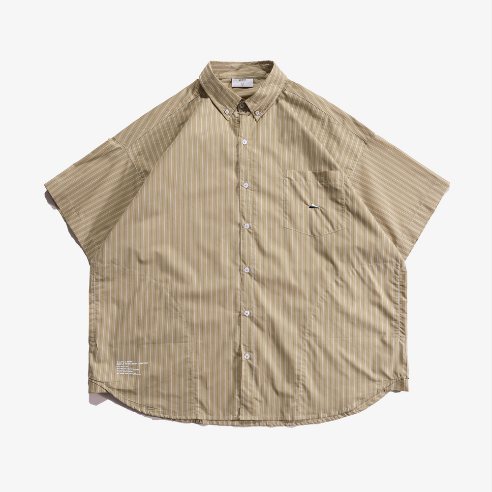 Wide Stripe SS Shirts Kahki【M22-24KA】