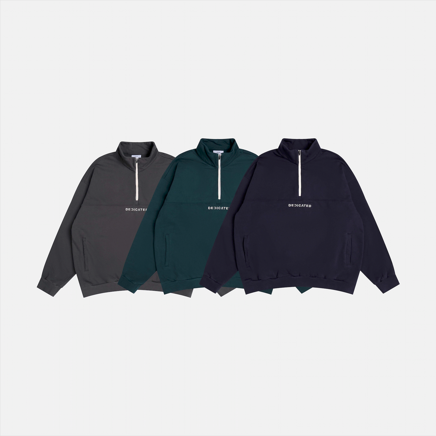 
                  
                    Half Zip Crew Neck Grey【M22-43GY】
                  
                