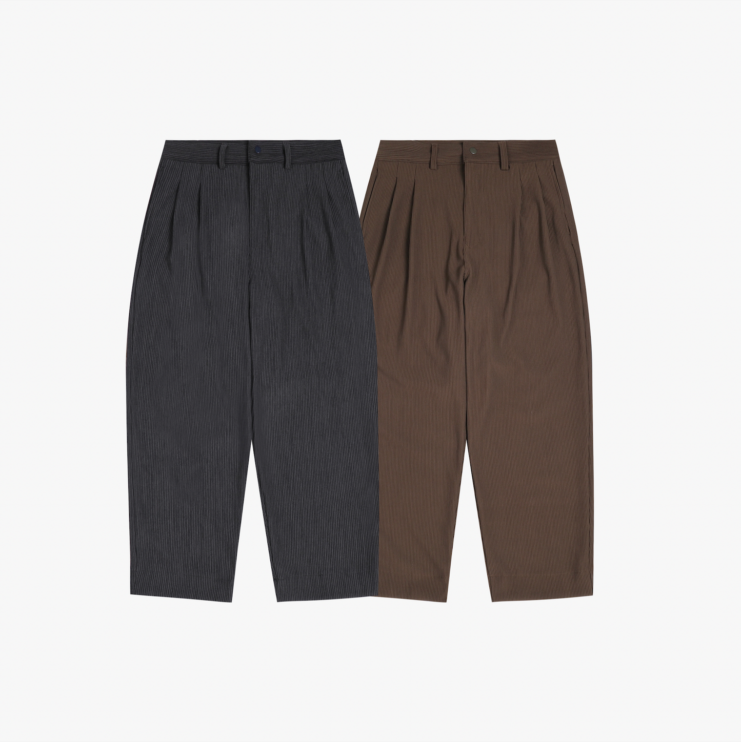 
                  
                    Pleats Wide Cut Pants Dark Grey【M22-53DG】
                  
                