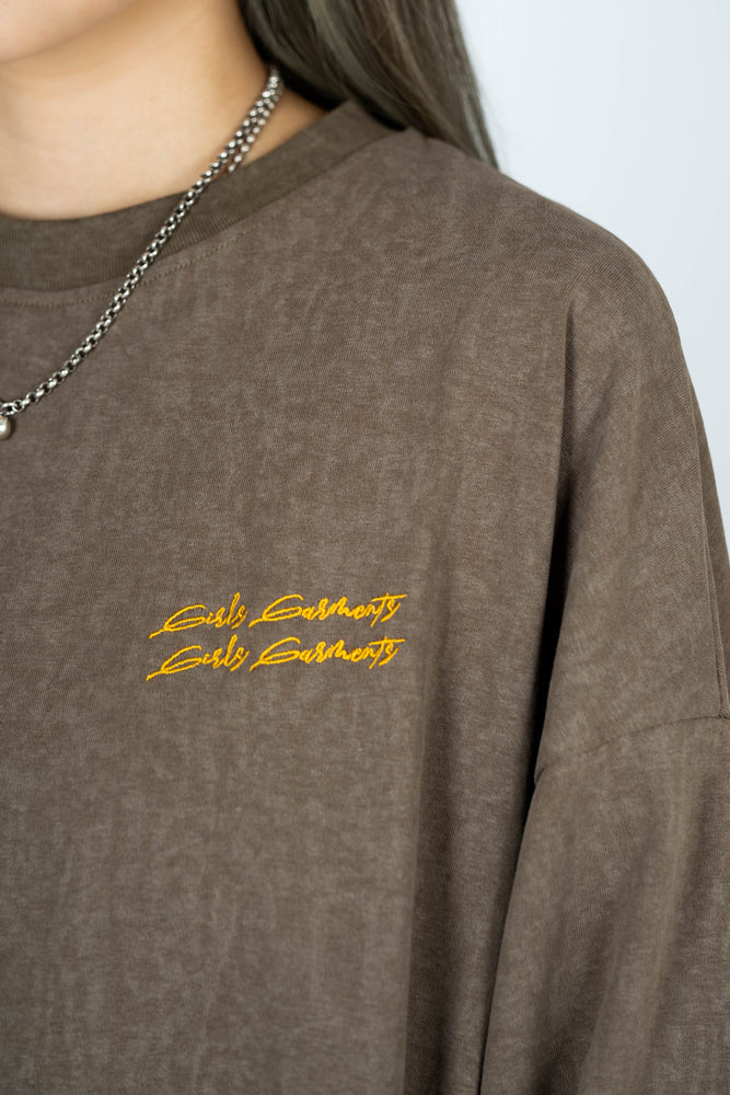 
                  
                    Embroidery Long Sleeves Tee Khaki【L22-T07ka】
                  
                