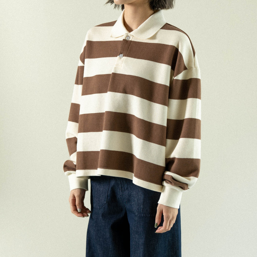 
                  
                    Long Sleeve Polo Tee Brown【L22-36br】
                  
                