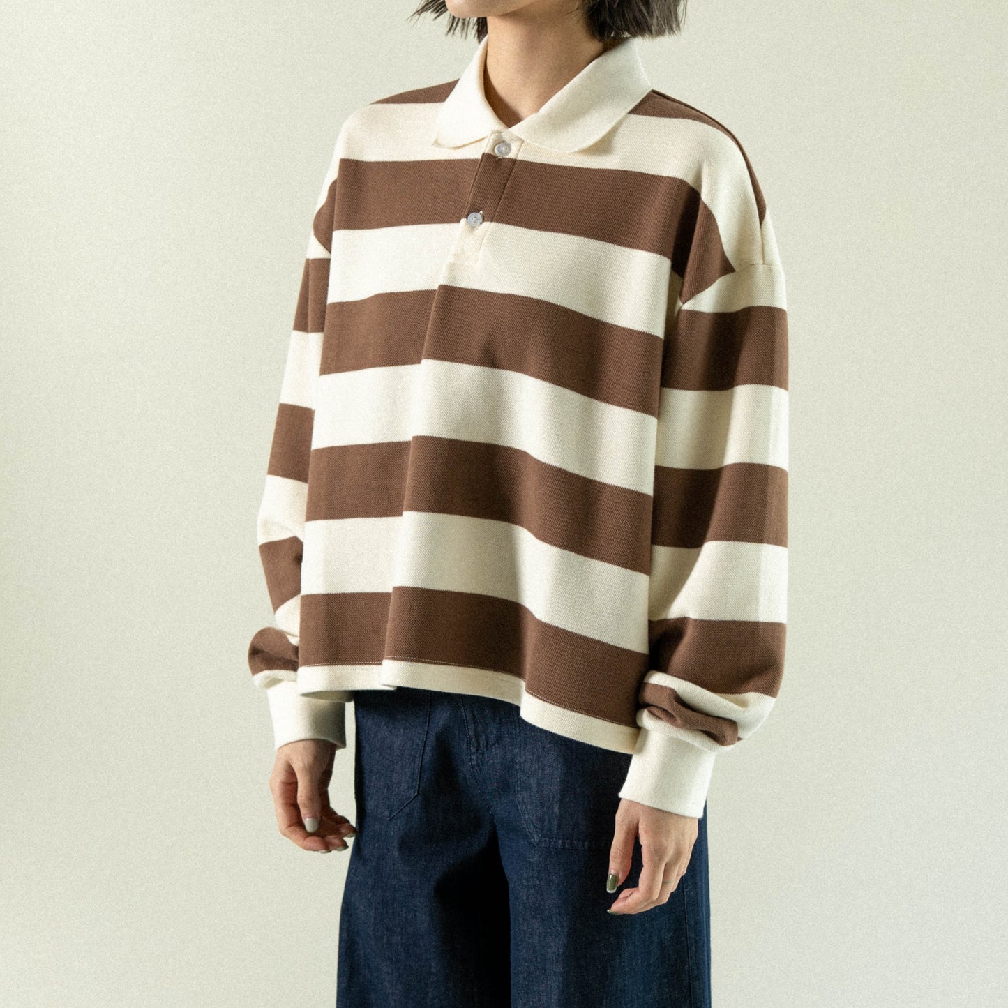 
                  
                    Long Sleeve Polo Tee Brown【L22-36br】
                  
                
