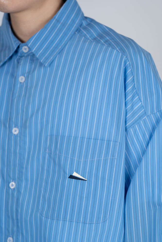 
                  
                    Stripe Pocket LS Shirts Blue 【M22-36BL】
                  
                