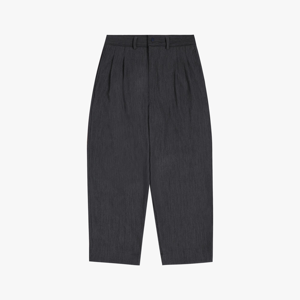 Pleats Wide Cut Pants Dark Grey【M22-53DG】