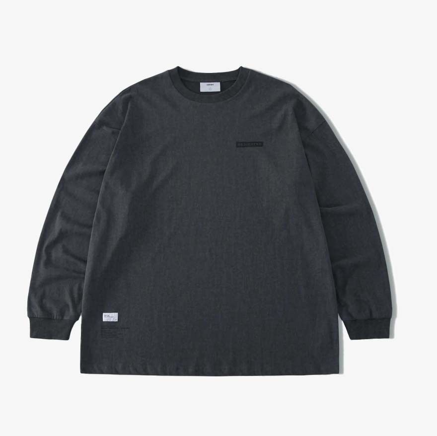 Dyed Washed Print LS Charcoal【M22-T14CH】